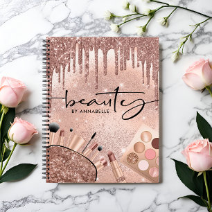 Carnet Beauté Rose Parties scintillant Or Cosmétiques R