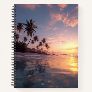 Carnet Beautiful sunset over calm water Notebook