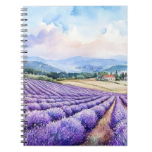 Beaux champs de lavande aquarelles