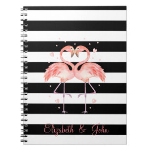 Carnet Beaux Flamants roses En Amour, Blancs Noir