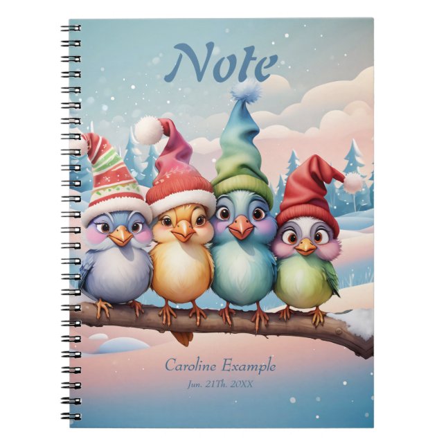 Carnet Beaux imaginaires avec casquettes de Noël (Devant)