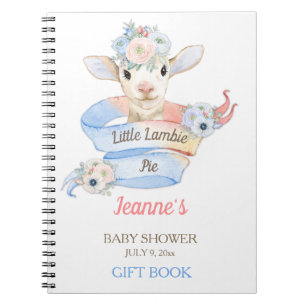 Carnet Bébé Agneau Rose Bleu Nursery Ferme Pastels