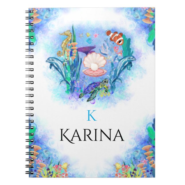 Carnet Bébé animal marin de mer de mer mignonne (Devant)