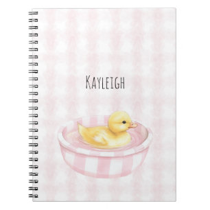 Carnet Bébé canard dans une piscine rose 