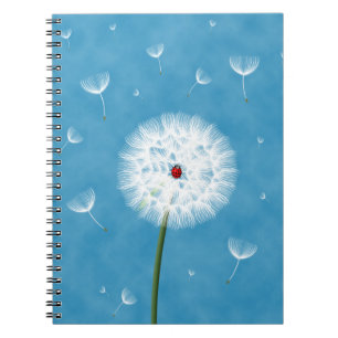 Carnet Bébé mignon assis sur un pissenlit