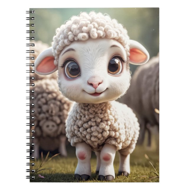 Carnet Bébé mouton d'agneau dans le champ agricole (Devant)
