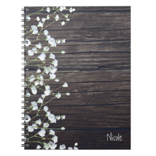 Carnet Bébé's Breath Floral & Dark Rustic Wood Country