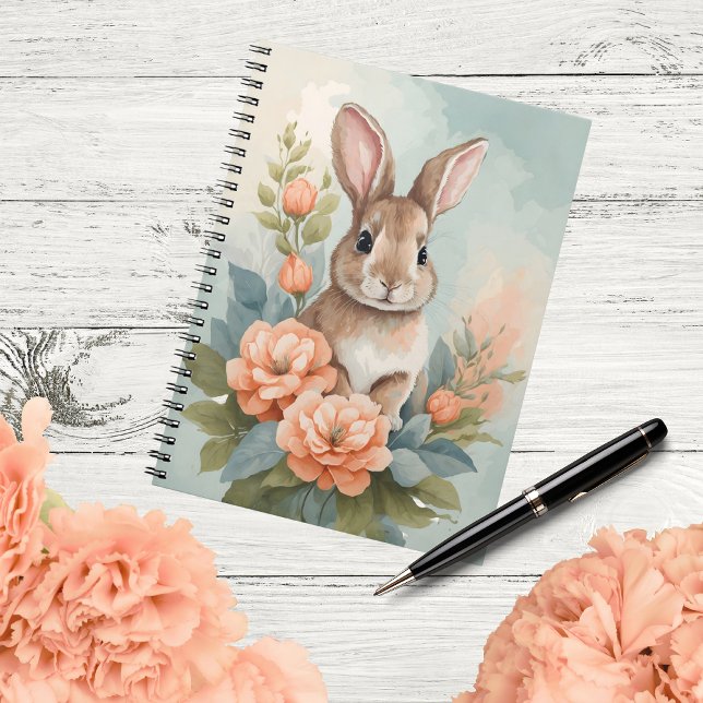 Carnet Bébés mignons animaux | Aquarelle de lapin bébé (Créateur téléchargé)