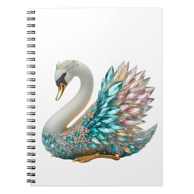 Carnet Bedazzled Diamond Swan Gold Crystal Bling (Devant)
