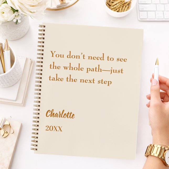 Carnet Beige cream inspirational goal quote (Créateur téléchargé)