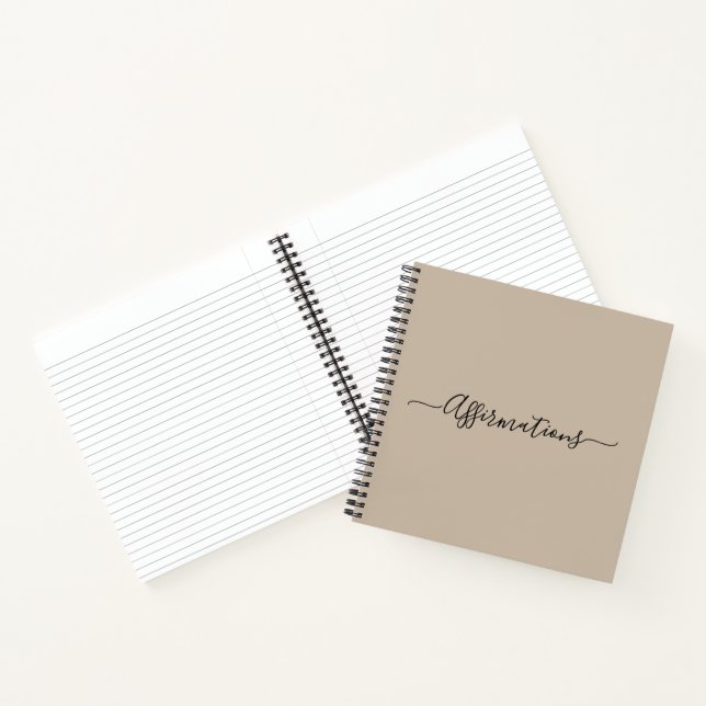 Carnet Beige élégant avec Affirmations de typographie noi (Intérieur)