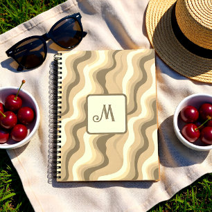 Carnet Beige Super rétro esthétique - Monogramme
