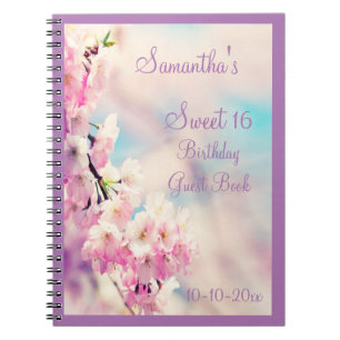 Carnet Bel anniversaire du bonbon 16 à fleur