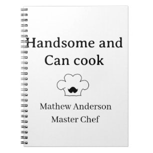 Carnet bel homme et chef cuisinier maître homme roi de la