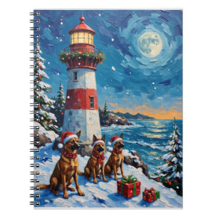 Carnet Belgian Malinois Noël Phare Vacances