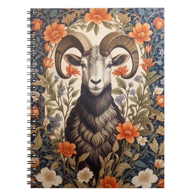 Carnet Bélier à Grandes Corneaux Magnifique Inspiré de Wi (Devant)