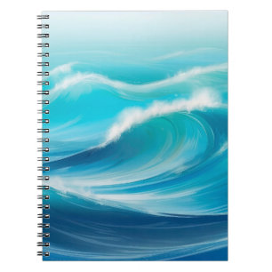 Carnet Belle abstraite douce Bleu Océan Vagues Splash
