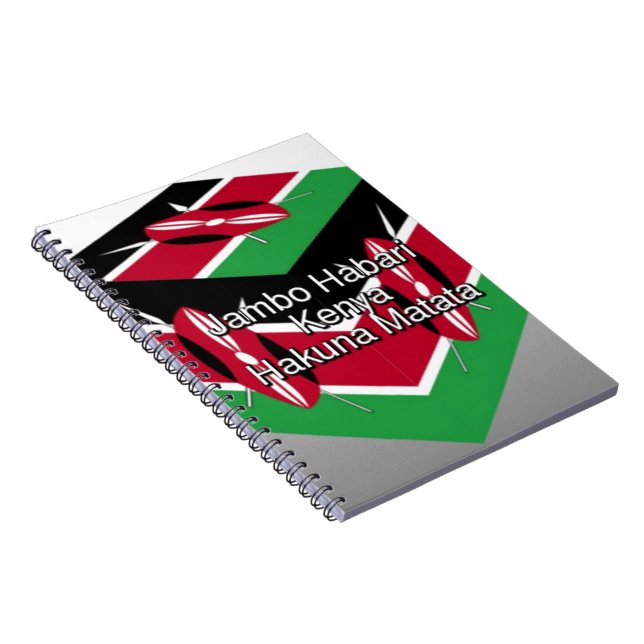 Carnet Belle Belle Cube Kenyane Drapeau avec salutation (Côté Droit)