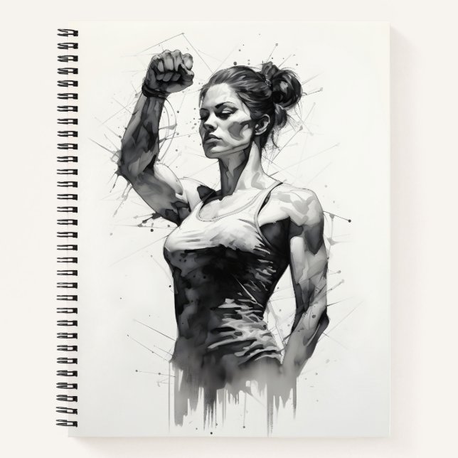 Carnet Belle Dessin De Femme De Bodybuilder Femme (Devant)