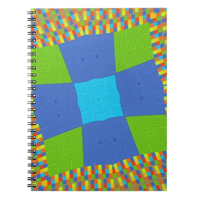 Carnet Belle Extraordinaire Vert Bleu Cyan Art Design d'i (Devant)
