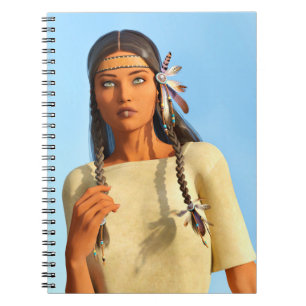 Carnet Belle femme autochtone d'Amérique du Nord tenue in