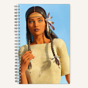 Carnet Belle femme autochtone d'Amérique du Nord tenue in