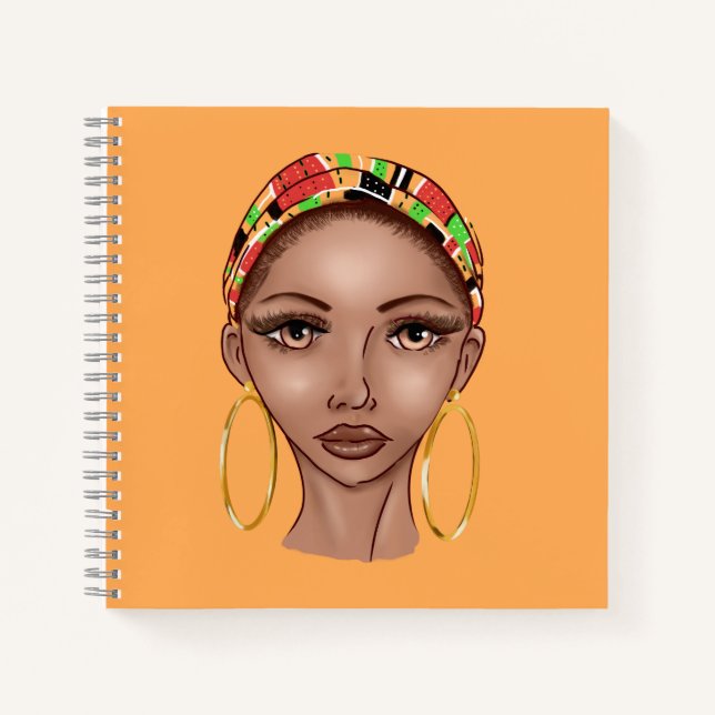 CARNET BELLE FILLE NOIRE NATURELLE (Devant)