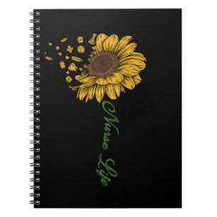 Carnet Belle Fleur d'infirmière autorisée de tournesol