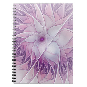 Carnet Belle Fleur rose moderne Fractal Art Abstrait