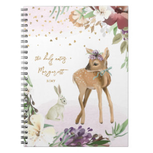 Carnet Belle illustration Fille Parties scintillant or ét