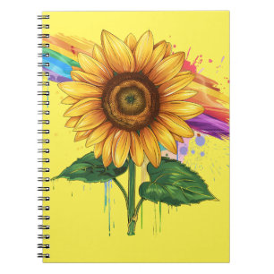 Carnet belle impression élégante avec tournesol