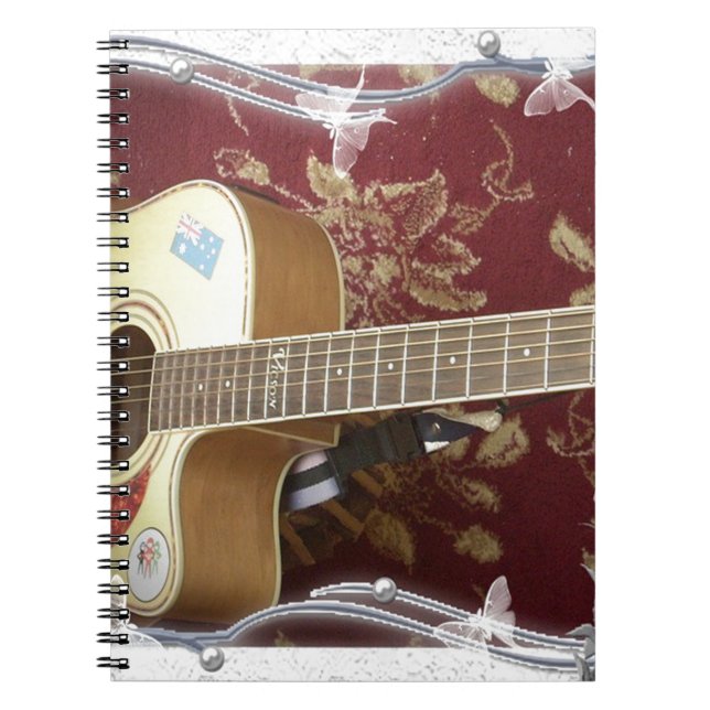 Carnet Belle jolie guitare Vintage sur le Motif Africain (Devant)