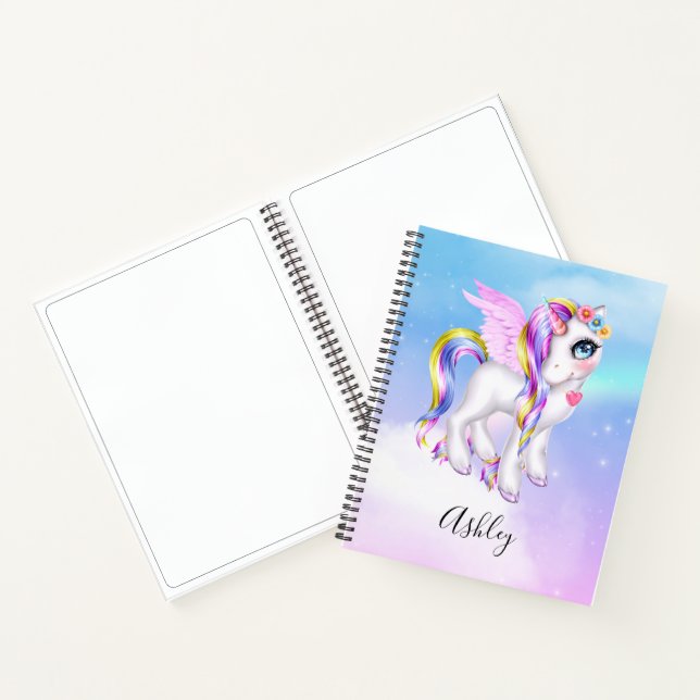 Carnet Belle licorne avec Rainbow Mane & Tail (Intérieur)