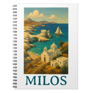Carnet Belle Milos Grèce Impression de Voyage Vintage