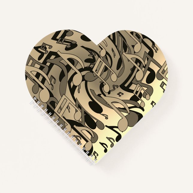 Carnet Belle musique Sepia Tone Live Notes musicales (Devant)