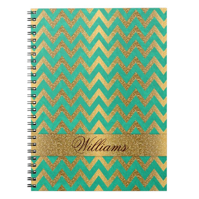 Carnet Belle parties scintillant en faux or du chevron zi (Devant)