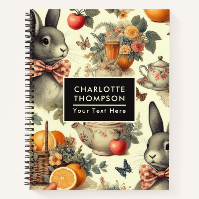 Carnet Belle peinture Vintage de lapin (Devant)