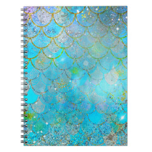 Carnet Belle perle iridescente brillant écailles de sirèn