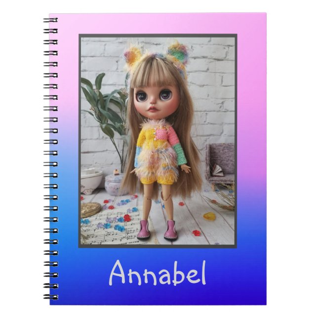 Carnet Belle poupée Blythe grands yeux mode style fun (Devant)