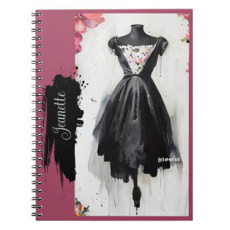 Carnet Belle robe victorienne vintage noire et blanche