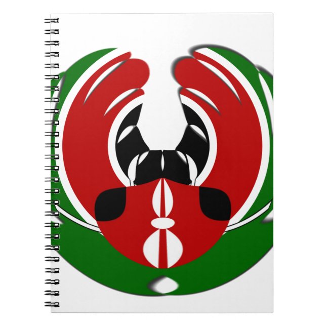 Carnet Belle Tapisserie kenyane : Drapeau kényan Papillon (Devant)
