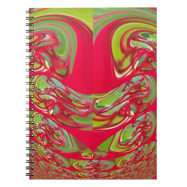 Carnet Belle texture rouge et verte Couleur Art Abstrait (Devant)