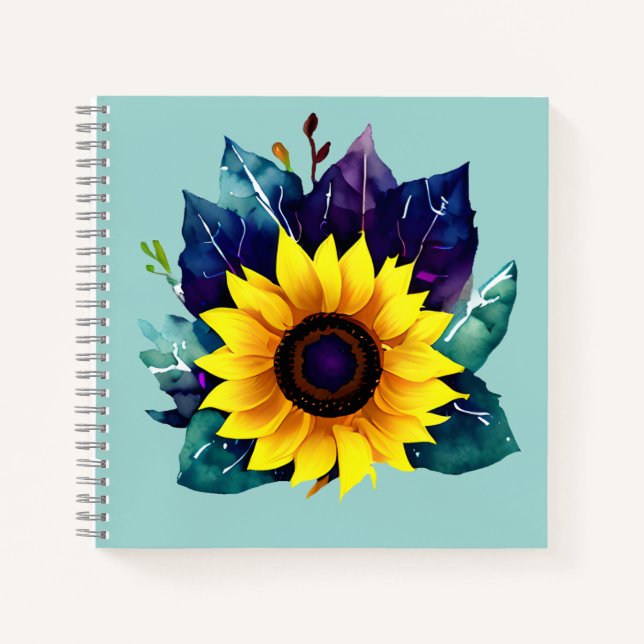 Carnet Belle tournesol simple ouvert (Devant)