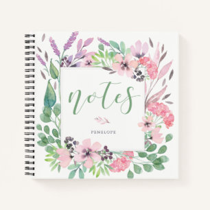 Carnet Belles Fleurs Aquarelle Florale et Feuille