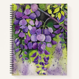 Carnet Belles Fleurs De Wisteria En Noteboo Aquarelle