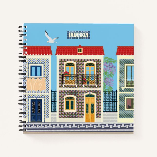 Carnet Belles maisons portugaises avec tuiles ou azulejos (Devant)