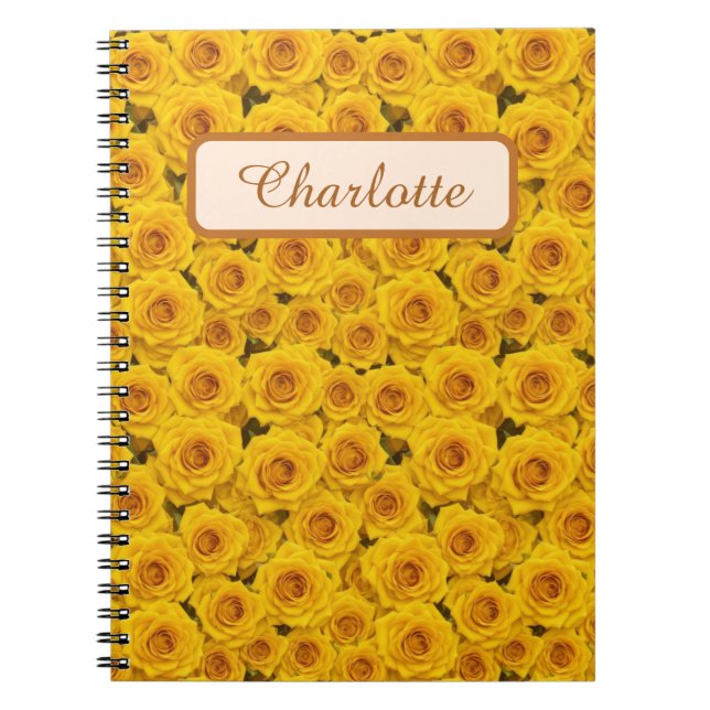 Carnet Belles Roses Jaunes Personnalisées (Devant)