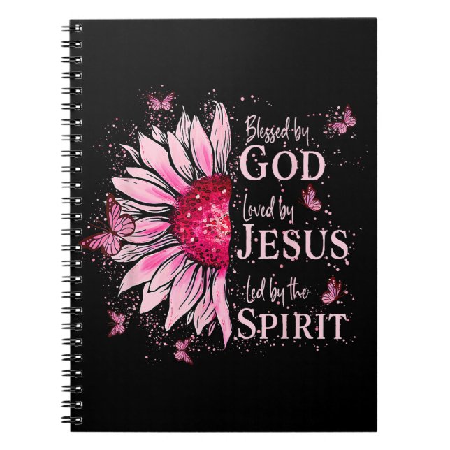 Carnet Béni Par Dieu - Aimé Par Jésus Tournesol Rose (Devant)