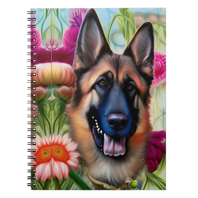 Carnet Berger allemand dans le jardin (Devant)
