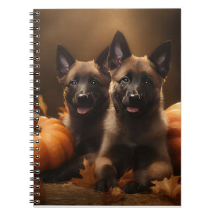 Carnet Berger belge Chiot Automne Citrouille de plaisir